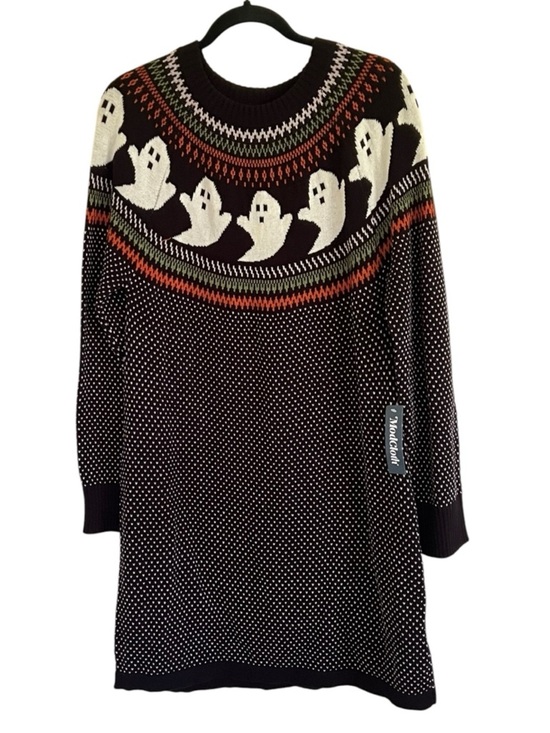Modcloth Dresses & Skirts - Modcloth Black Halloween Ghost Fair Isle Cozy Commitment Sweater Dress NWT XL